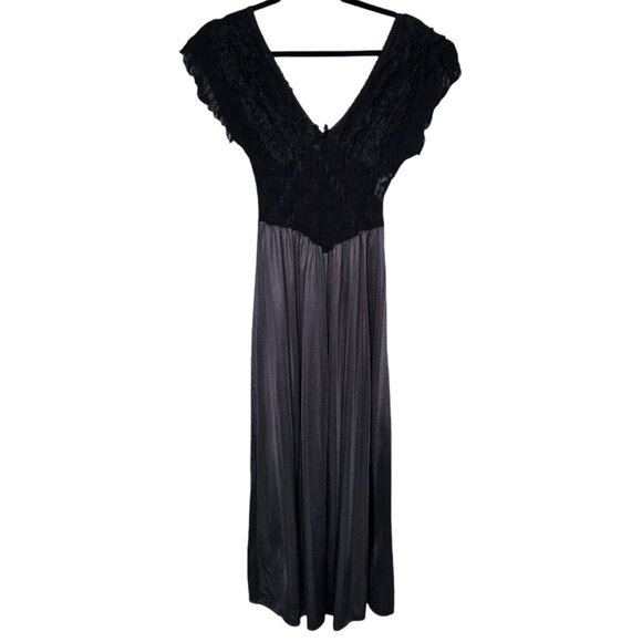 Vintage TJW S Slip Dress Black Lace Ruffle Babydoll Fairy Grunge Whimsigoth - Picture 1 of 8